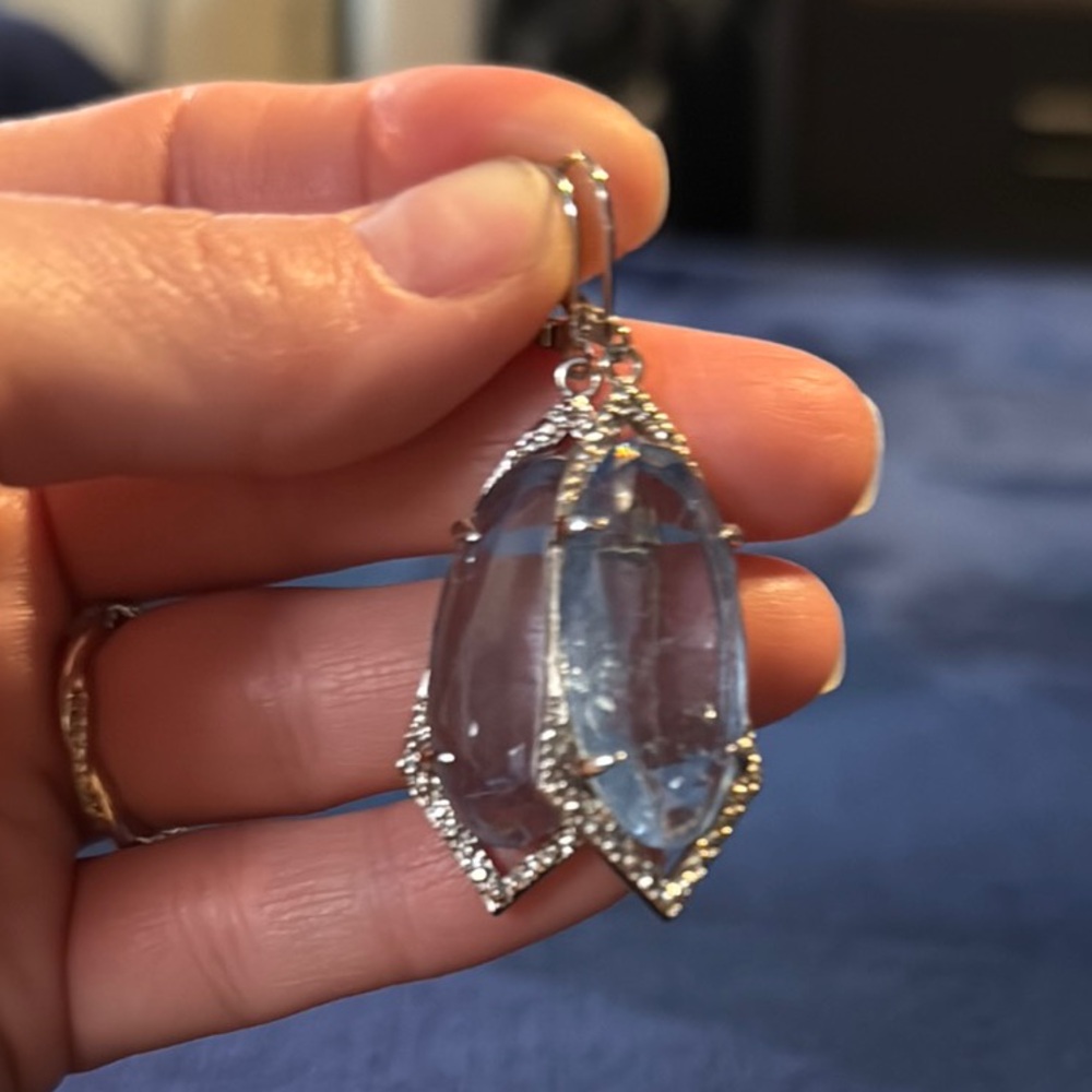 Elegant Silver and Blue Gemstone Earrings